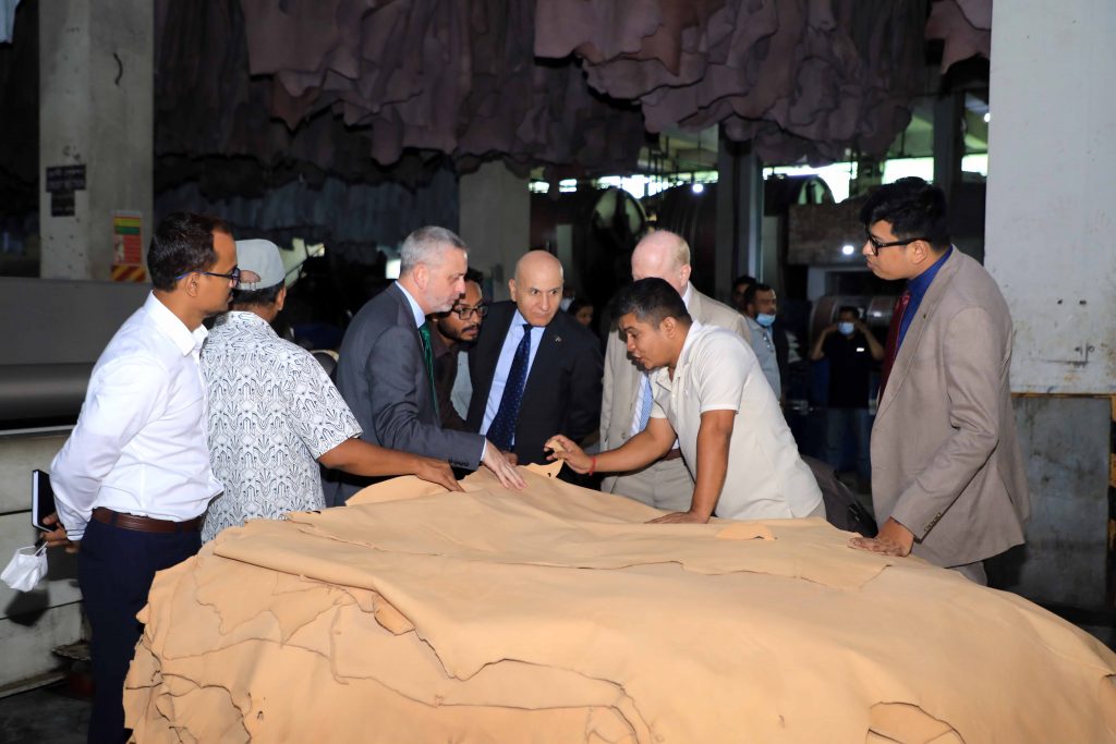 Their Excellencies, the Ambassadors of the EU, Germany, and Italy to Bangladesh, visited the Tannery Industrial Estate, Dhaka